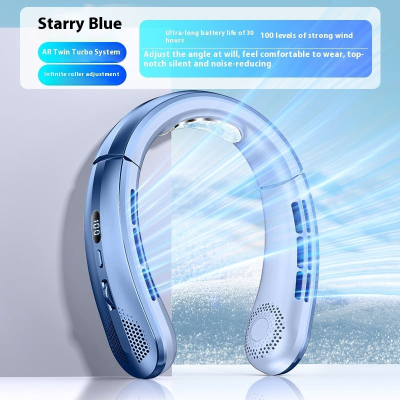 Rechargeable Ultra-quiet Lazy Portable Mini Turbine Halter Fan