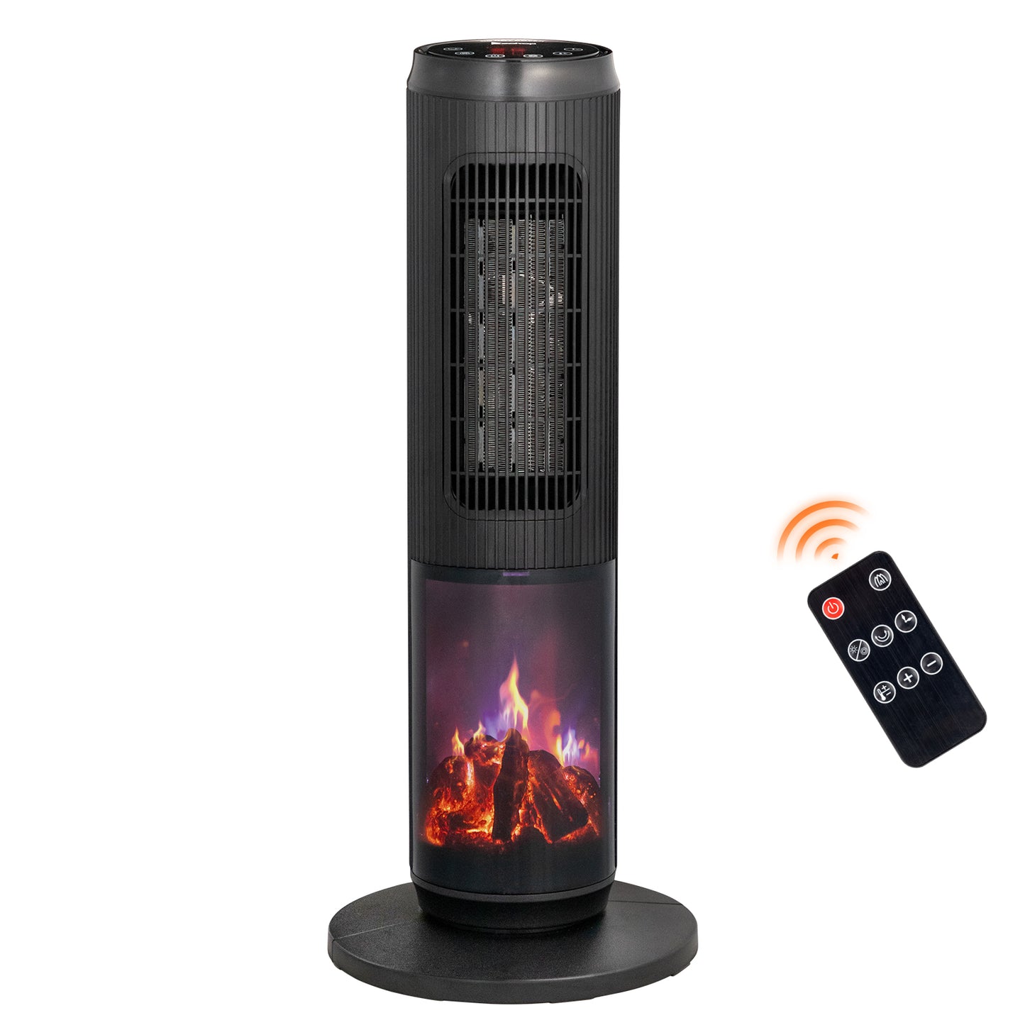 25Inch Tower Space Heater, Portable Electric Space Heater With Remote Control, 12H Timer, Thermostat, 60 Degrees Oscillation, Overheating & Tip-Over Protection For Indoor Large Room Bedroom Office