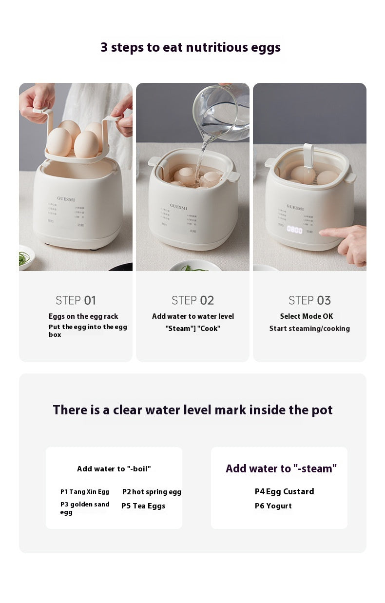 In Stock Strict Selection Egg Boiler Automatic Power Off Multifunctional Small Breakfast Machine