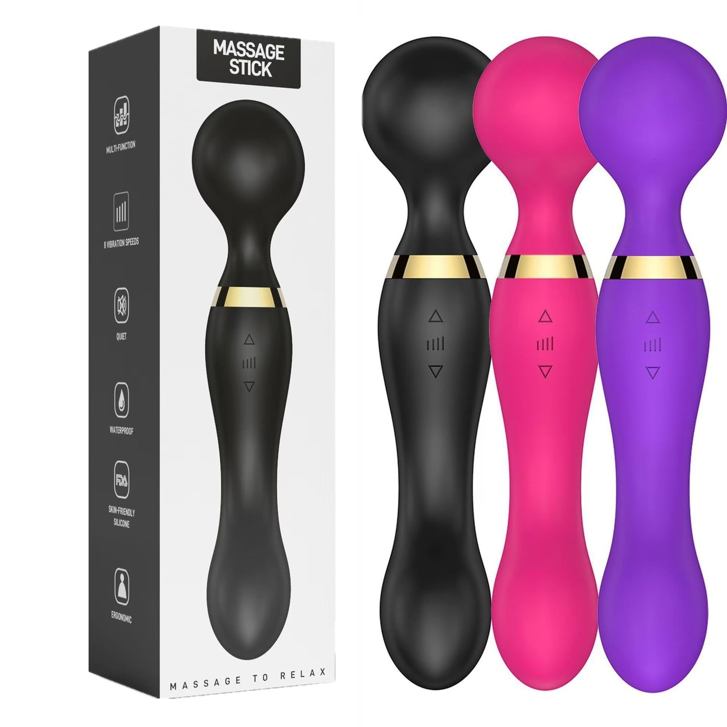Multi-Speed Magic Massager Wand Massage Full Body USB Rechargeable 20 Vibration Modes