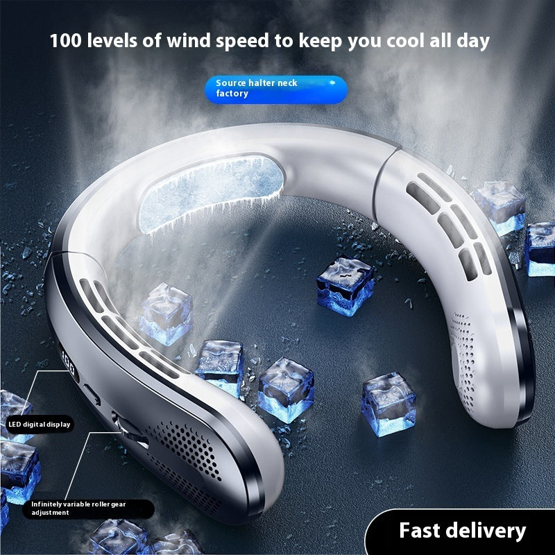 Rechargeable Ultra-quiet Lazy Portable Mini Turbine  Halter Fan