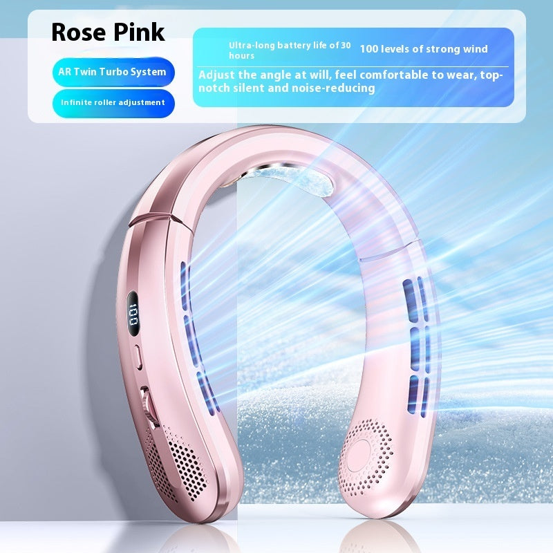 Rechargeable Ultra-quiet Lazy Portable Mini Turbine  Halter Fan