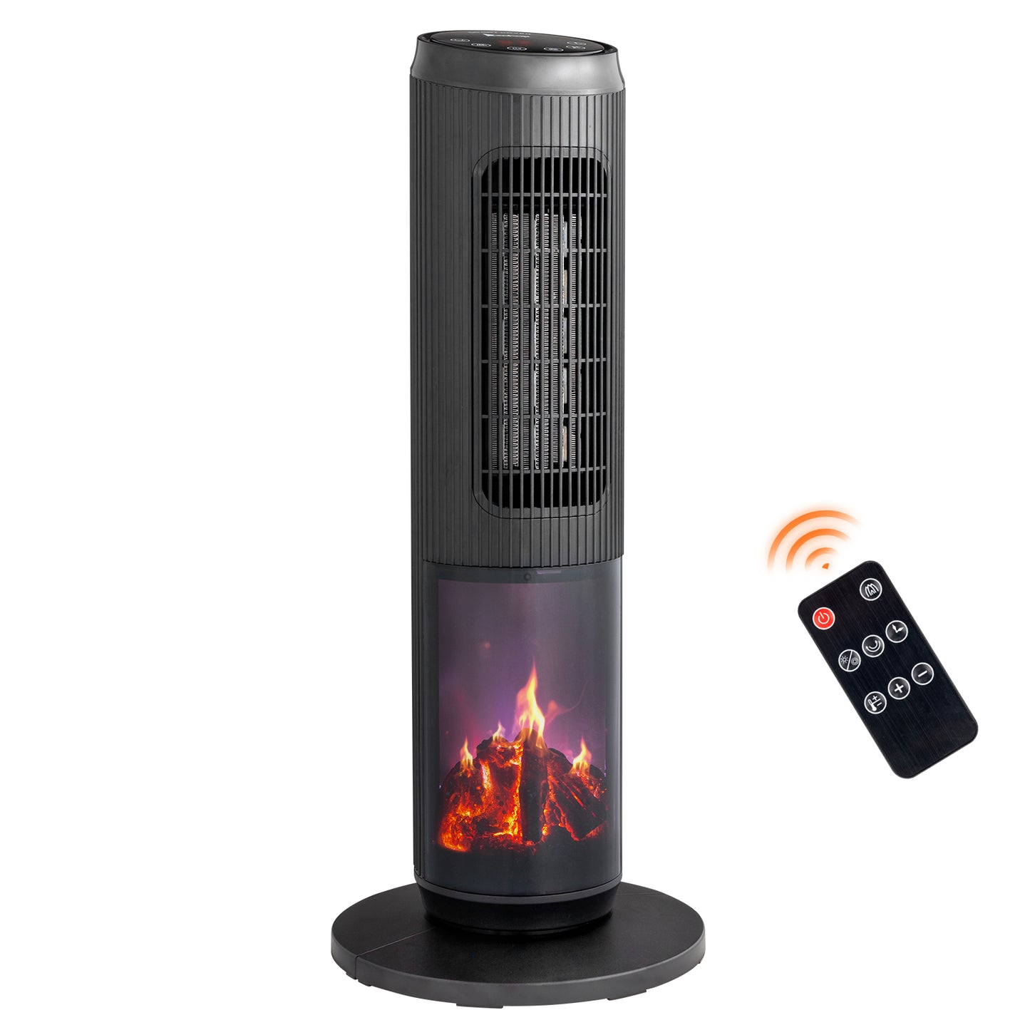 25Inch Tower Space Heater, Portable Electric Space Heater With Remote Control, 12H Timer, Thermostat, 60 Degrees Oscillation, Overheating & Tip-Over Protection For Indoor Large Room Bedroom Office