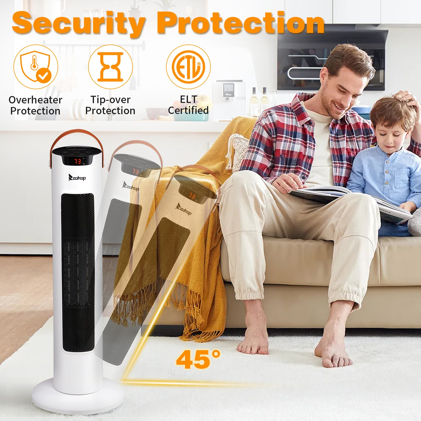 Smart Tower Heater with WiFi & Remote Control