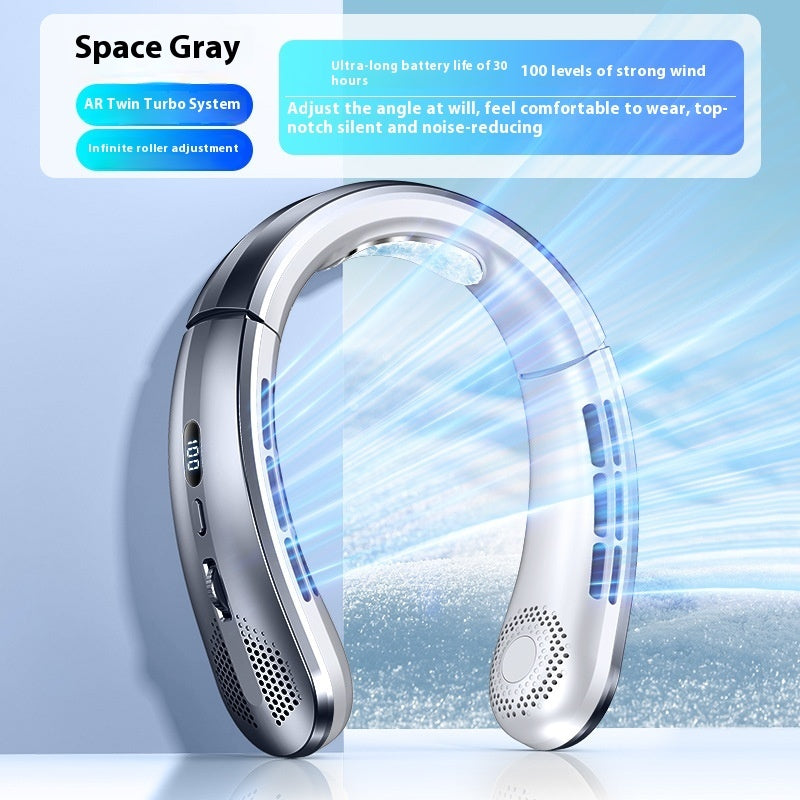 Rechargeable Ultra-quiet Lazy Portable Mini Turbine  Halter Fan