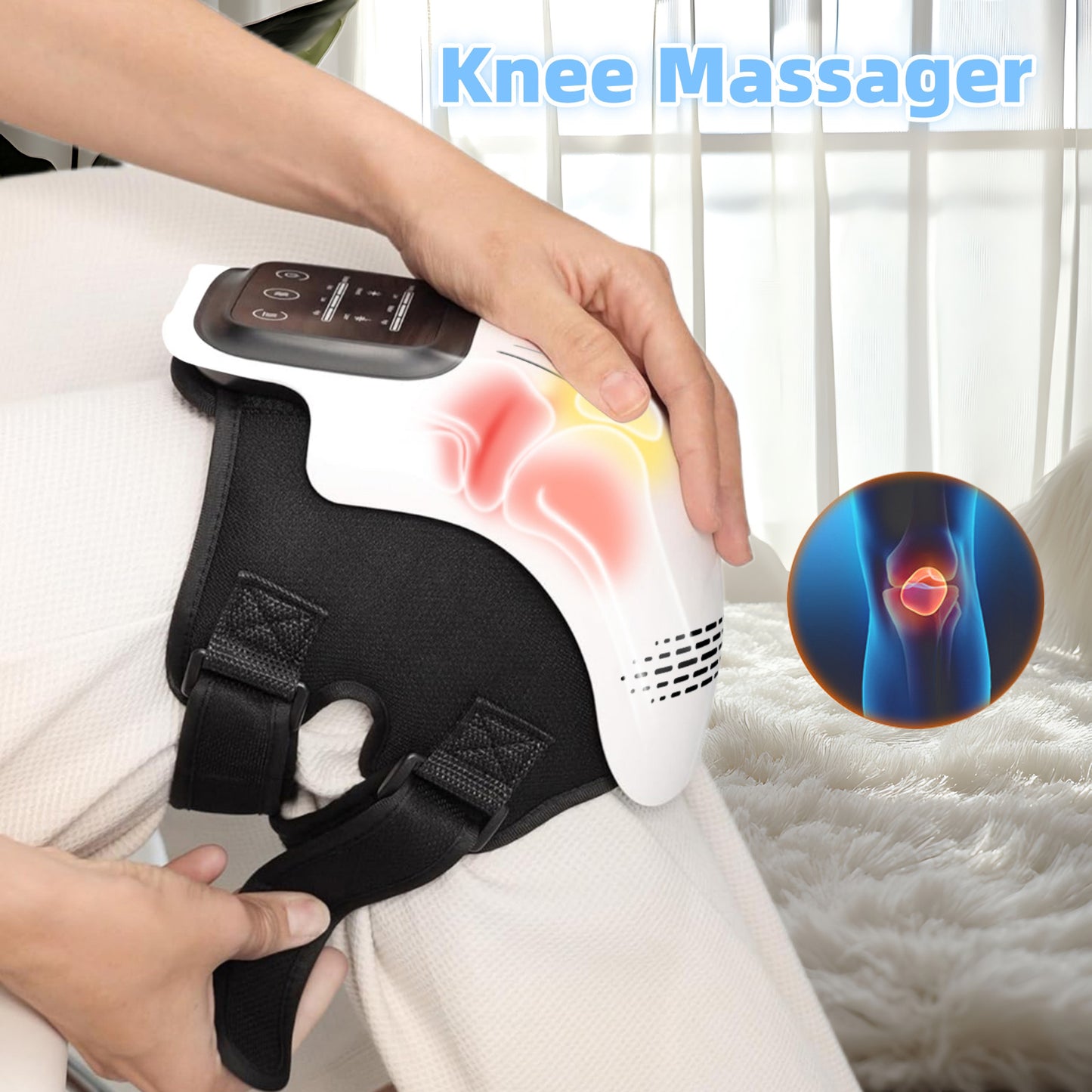 Intelligent Home Use Electric Intelligent Kneading Heating Knee Massager Rechargeable Pain Relief Infrared Laser Vibration Knee Massager 
