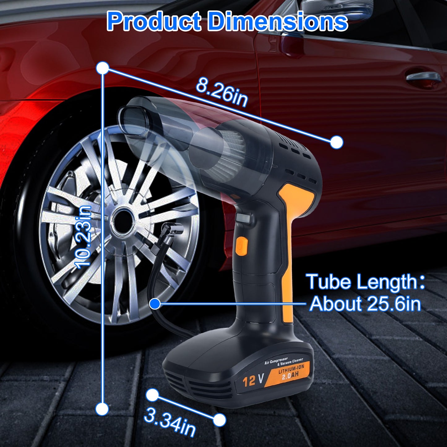 4-in-1 Cordless Car Vacuum & Tire Inflator