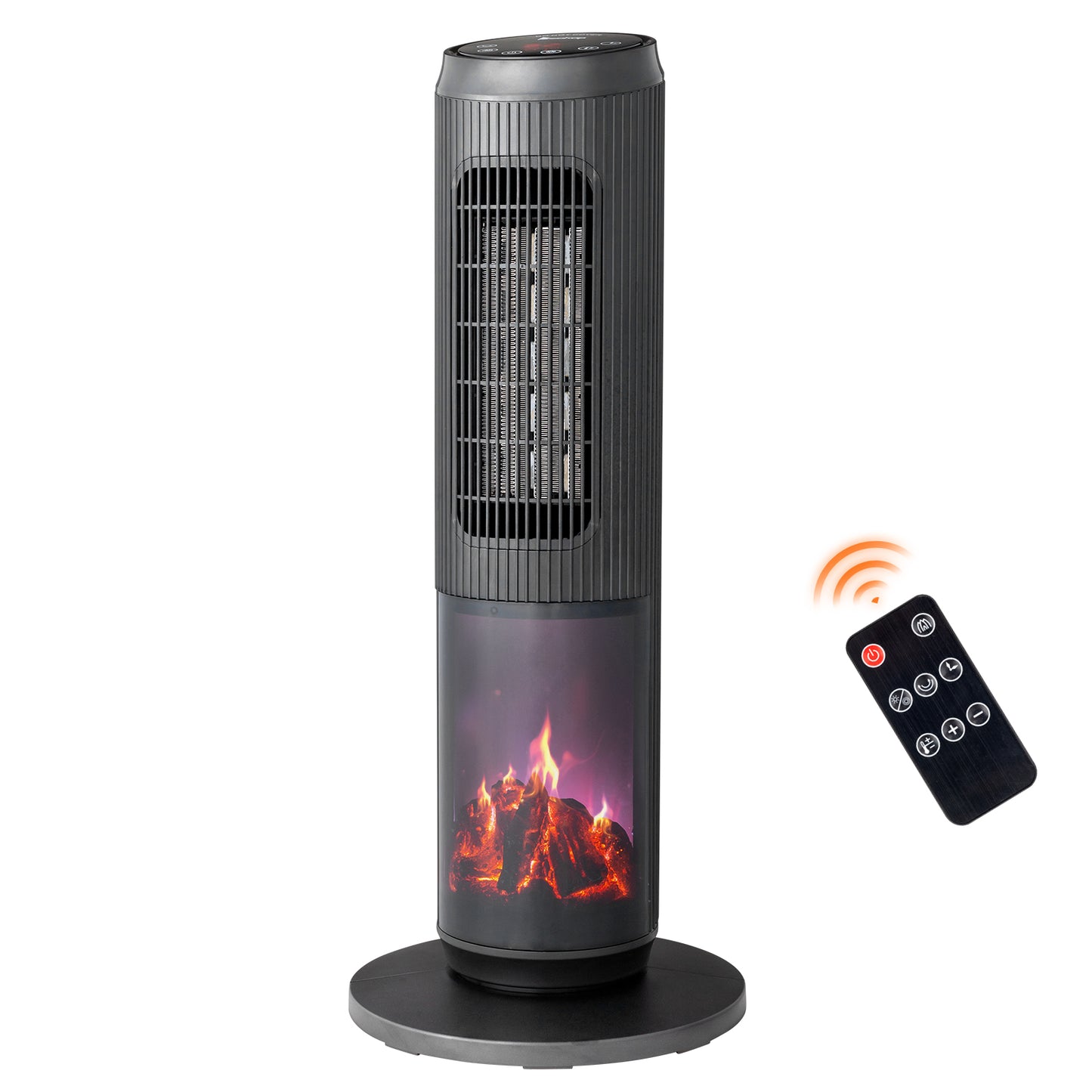 25Inch Tower Space Heater, Portable Electric Space Heater With Remote Control, 12H Timer, Thermostat, 60 Degrees Oscillation, Overheating & Tip-Over Protection For Indoor Large Room Bedroom Office